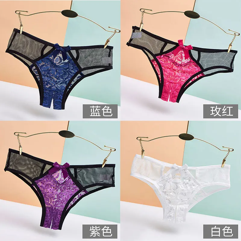 

Underwear Women's Lace Sexy Hot Low Waist Charming Breathable Thin Traceless Hollow Out T-shaped Pants 876