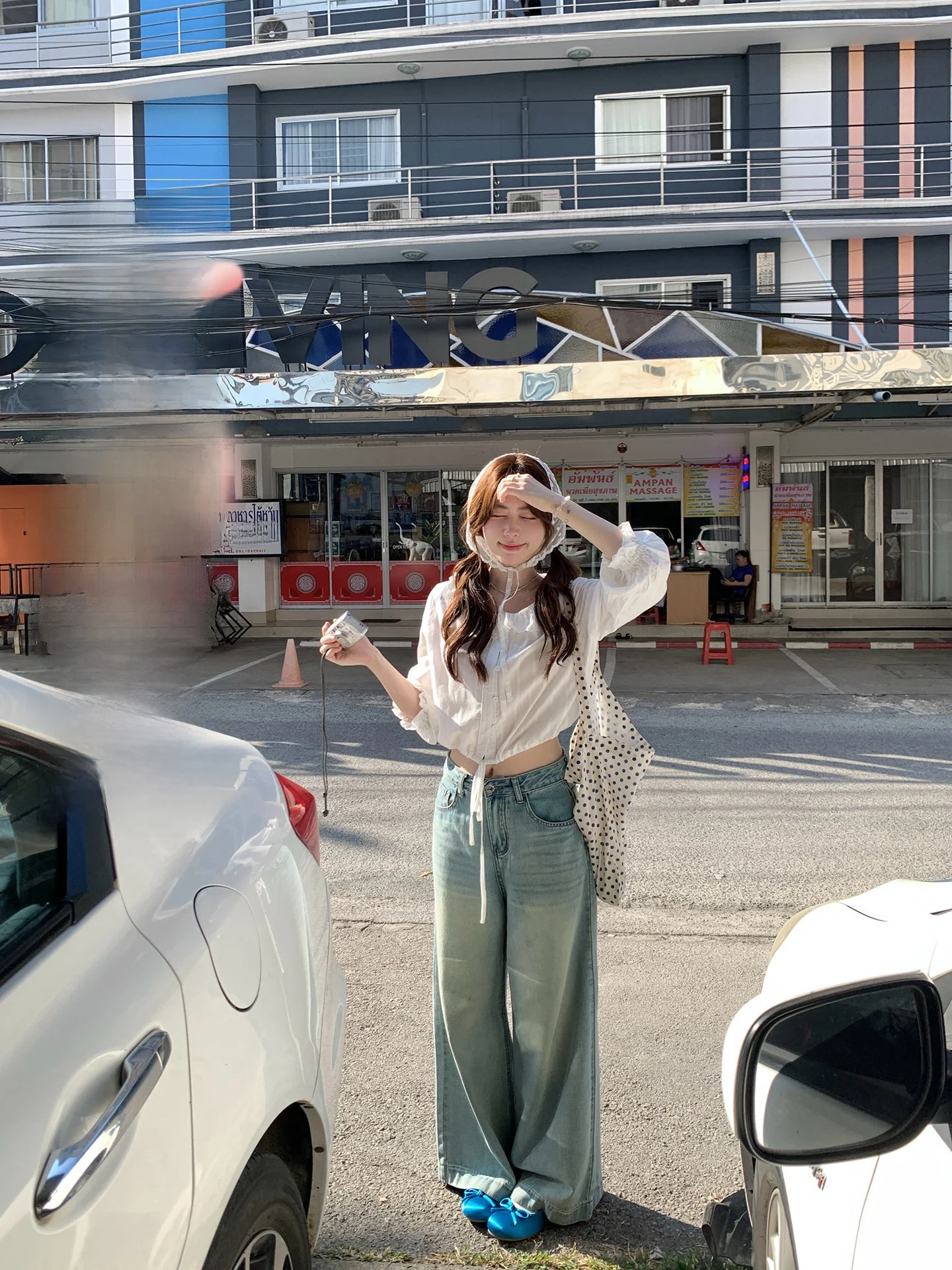 

PtonUmi Holiday Travel Blue Straight Leg Jeans Women's New 2026 Small Size Retro Slimming Long Trousers Commute Sle l...