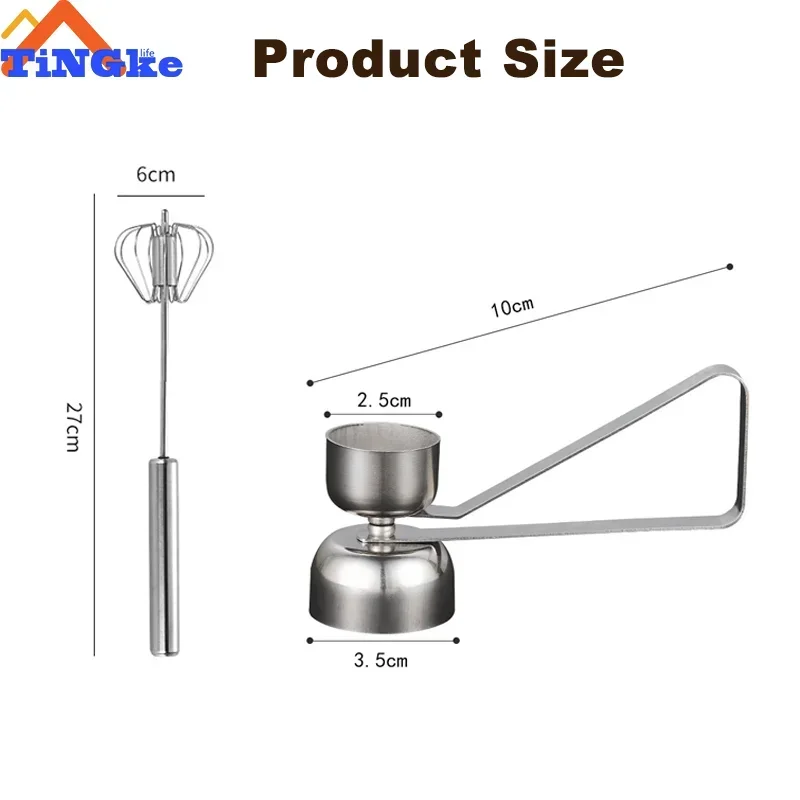 Halbautomati scher Schneebesen 304 Edelstahl Schneebesen manueller Hand mixer selbst drehender Eier rührer Küchen zubehör Werkzeuge