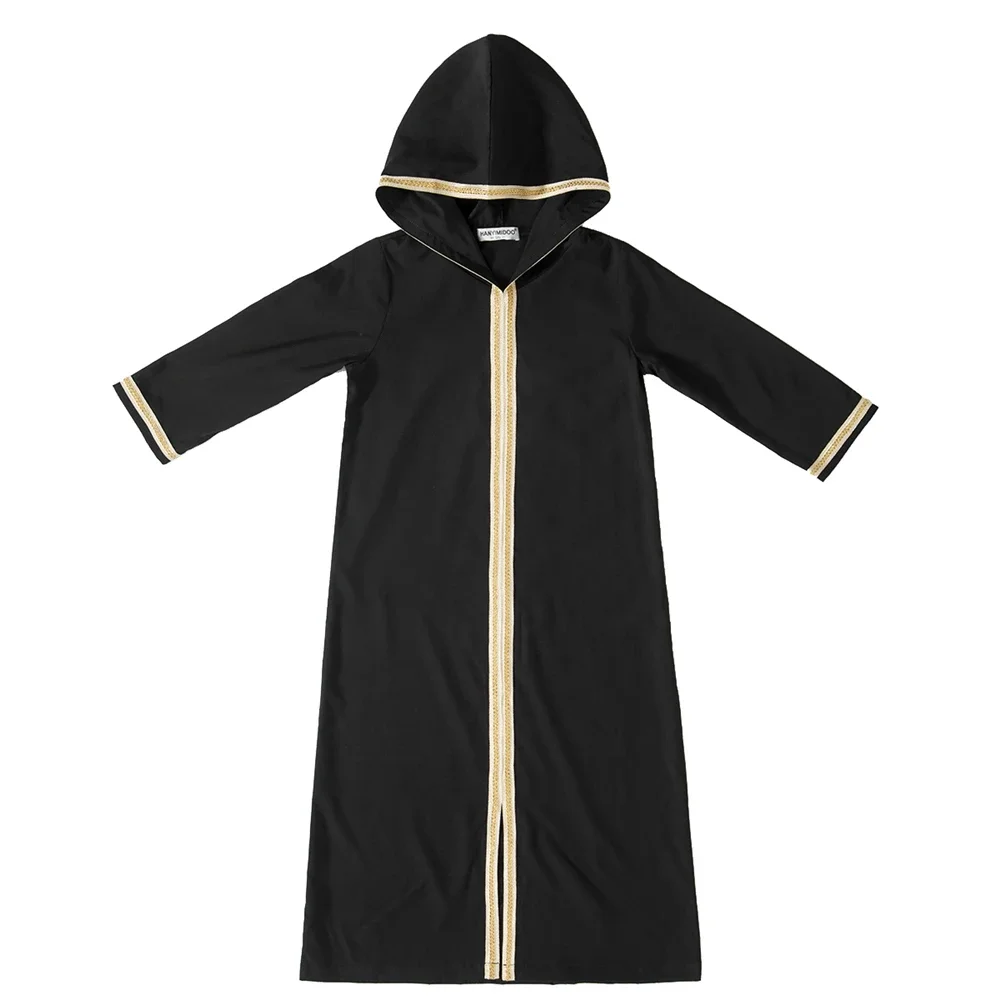 Eid Hooded Abaya Child Kids Girls Long Maxi Dresses Dubai Kaftan Islamic Arabic Robe Party Moroccan Prayer Caftan Turkey Ramadan