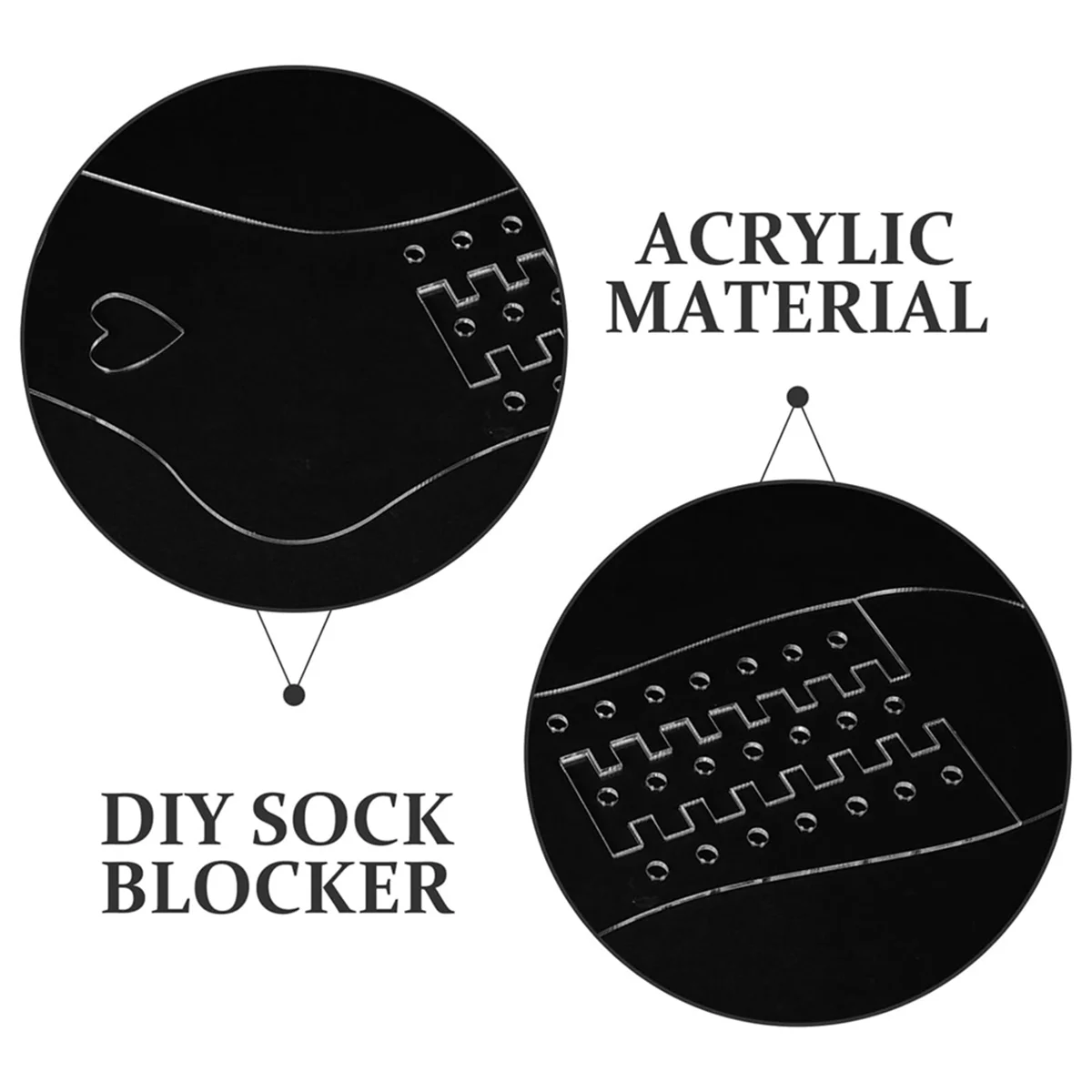 N88R 2PCS Sock Blockers for Knitting, Acrylic Adjustable Sock Model Woven Socks Template Stocking Display Mold