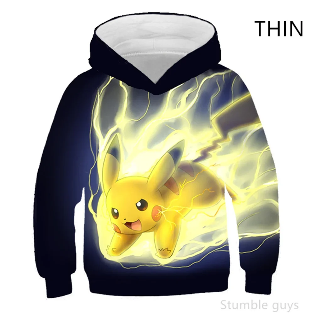 

Boys Pikachu Hoodies Autumn 3D Print Cartoon Pokemon Sweatshirt Kids Funny Harajuku Fashion Tops Boys Girls Super Cool Pullover