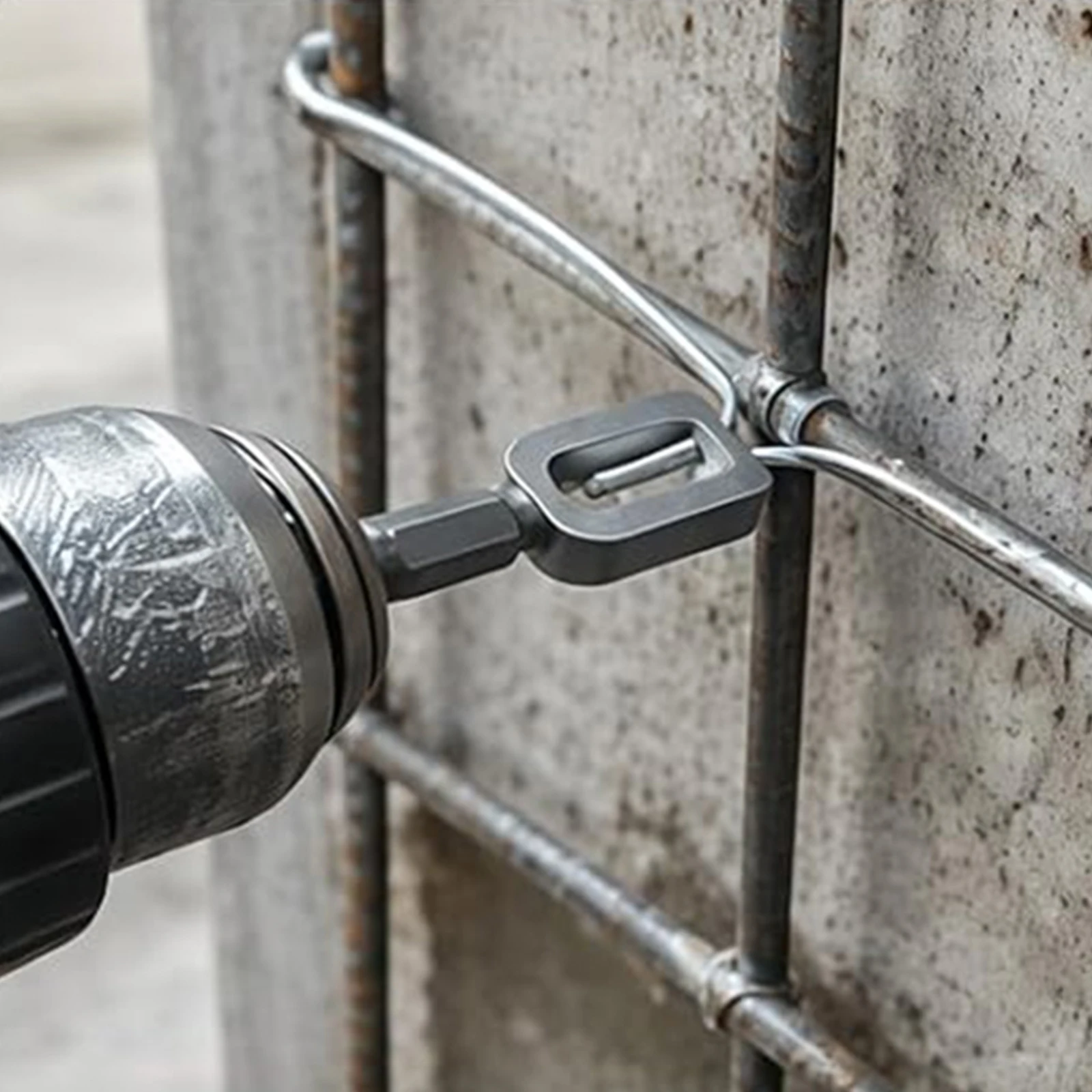 Twist Ties Drill Chuck for Drills with 1/4in Hex Shank Fence Twist Ties Tool for Fencing Rebars Tying and Construction