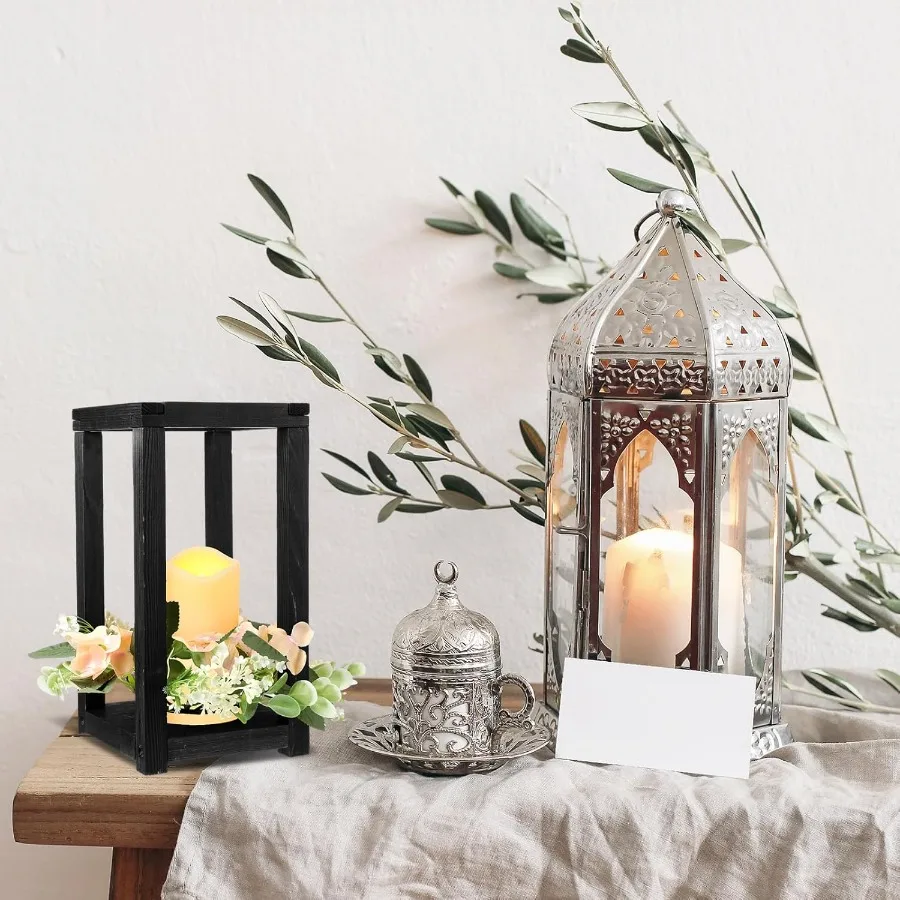 30 pezzi centrotavola lanterna nuziale in legno supporti integrati con candele e ghirlande decorazione lanterna candela in legno rustico per noi