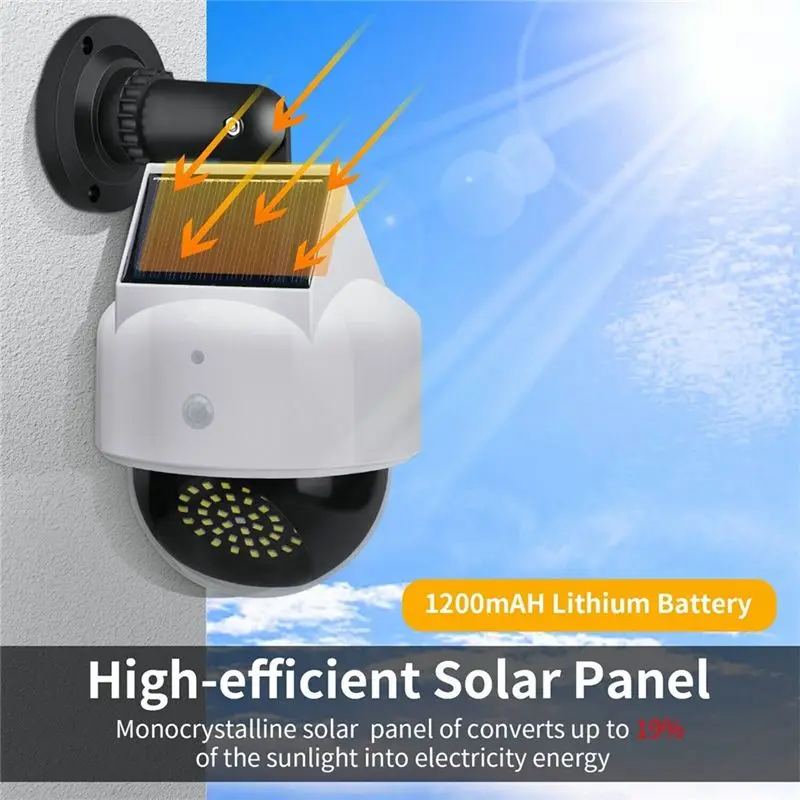 [NEW A09R!】 Simulation Camera Solar Flood Light With Motion Sensor Remote Control Waterproof LED Bright Security Lights, Easy To