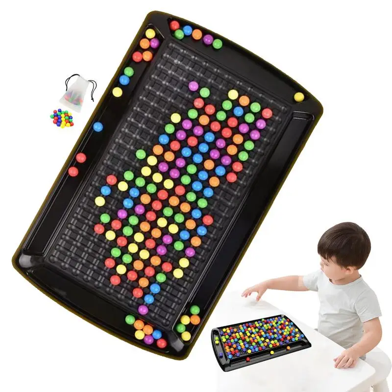 Intellectual Chess Game Rainbow Ball Matching Toys Fun Puzzle Chess Board Game Intellectual Chess Board 240 Colored Chess