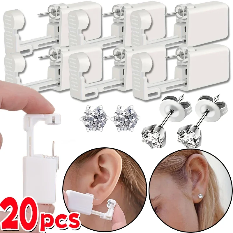 No Inflammation Disposable Safety Ear Piercing Gun Kit Disinfect Earring Piercer Machine Studs Nose Body Jewelry Piercing Tools