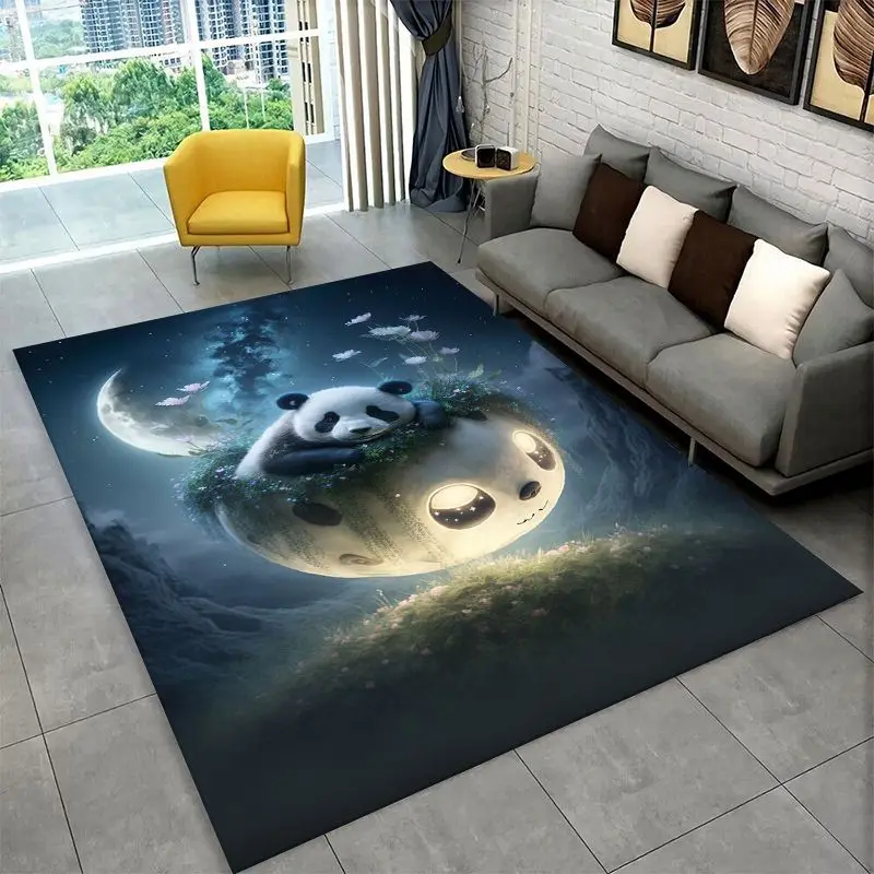 Cartoon Cute Panda China Animal Large Area Rug Non-slip Durable Carpet for Bedroom Living Room Sofa Doormat Home Decor Floor Mat