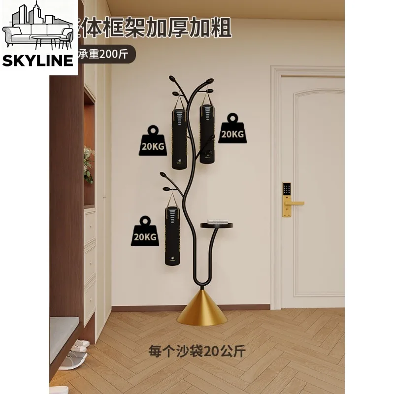 Multi-functional Freestanding Garment Rack, Practical Floor Coat Hanger for Bedside, Entryway & Living Room Deco