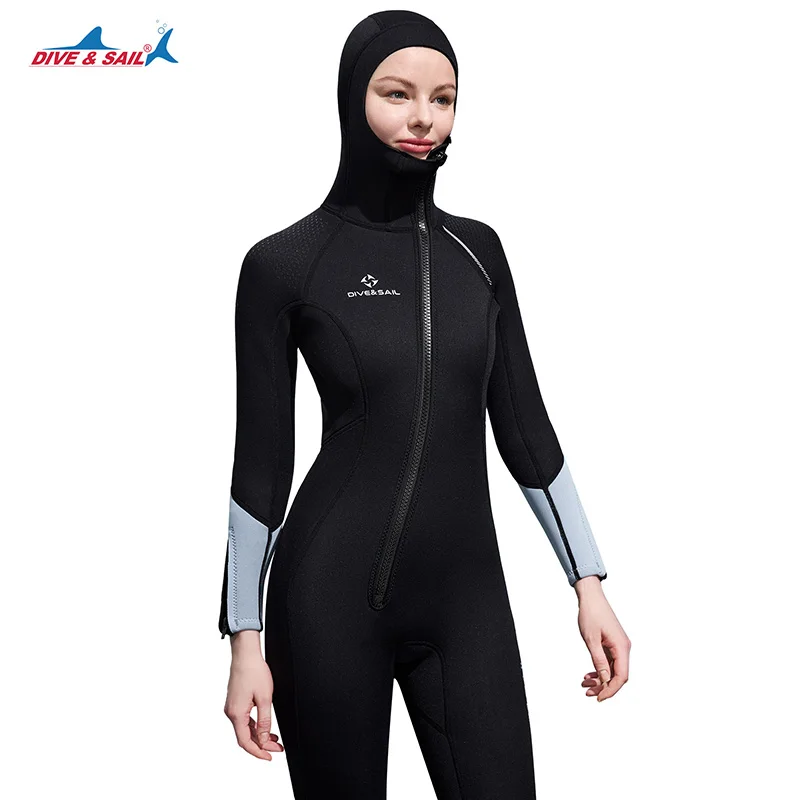 

Men Women Full Body Scuba Rash Guard Swimwear 3mm Neoprene Wetsuit,Long Sleeve Hoodie Surfing Swimming Diving Snorkeling Suit