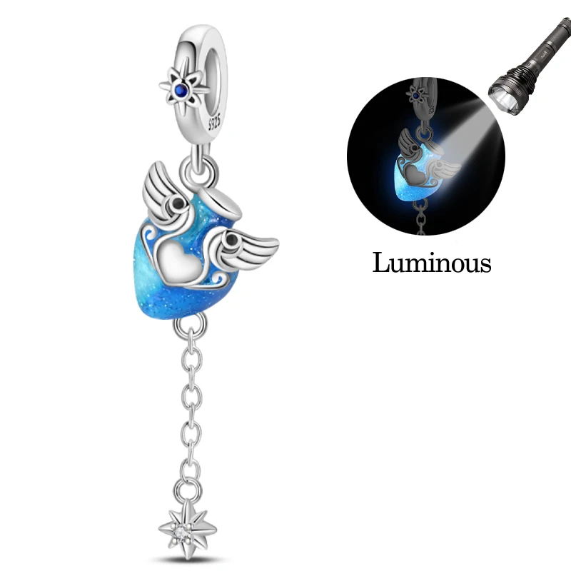 

New 925 Sterling Silver Glow Bottle Charms Beads Zircon Dangle Fit 3mm Classic Bracelet DIY Women Birthday Anniversary Jewelry