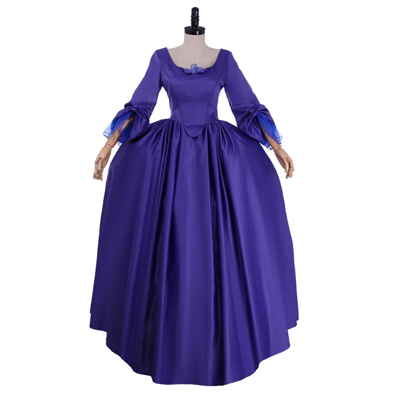 TV Outlander Claire Randall Cosplay Costume Adult Ladies Medieval Purple Ball Gown Rococo Victorian Elegant Long Dress