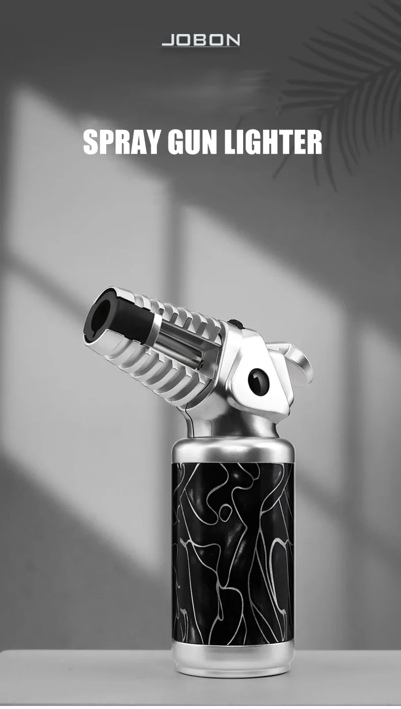 JOBON Strong Flame Gun Lighter Sustainable Flame Ignition  Flame Adjustable Cigar Camping Tool