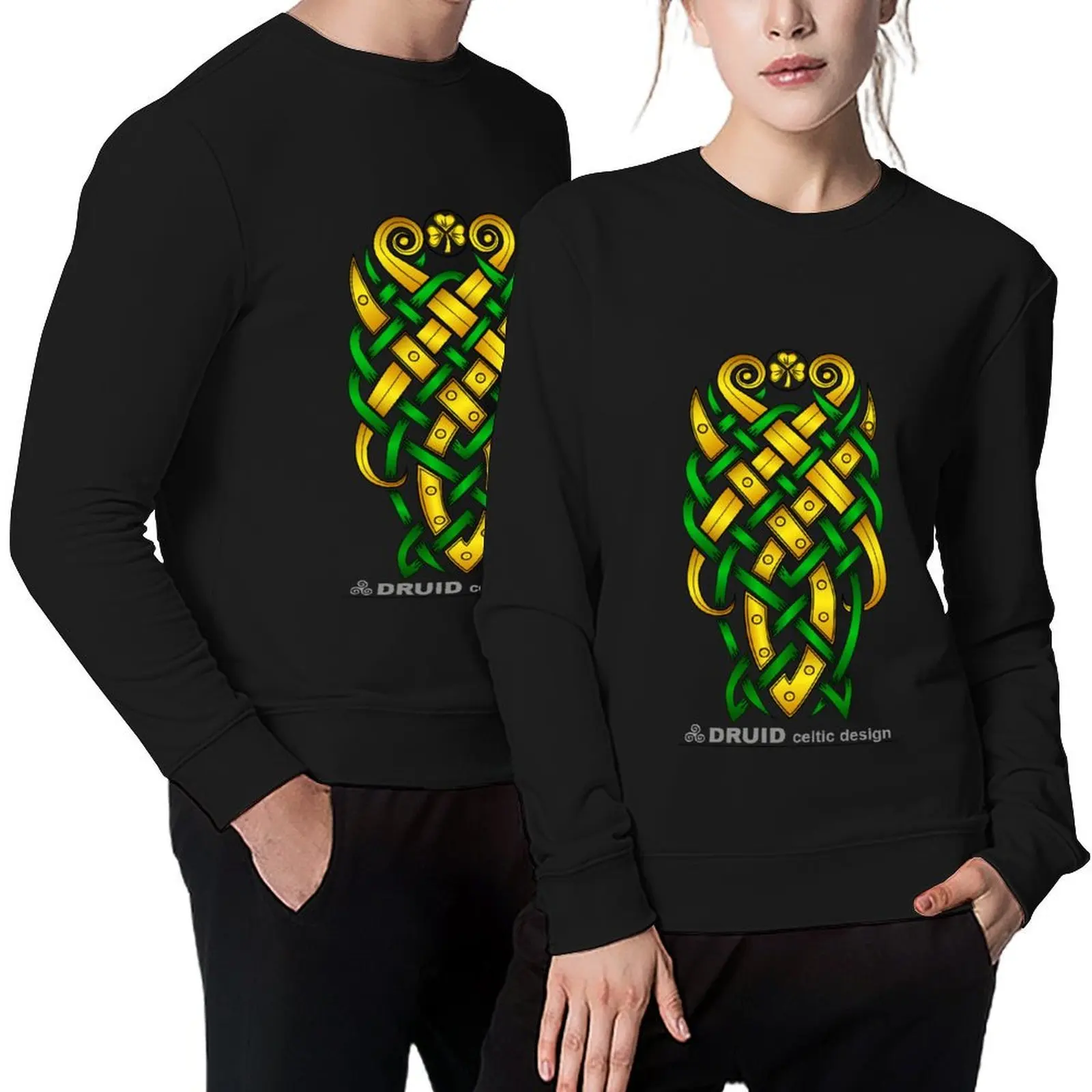 

Gold shamrock celtic weave Pullover men clothing mens clothing korean autumn clothes men's clothes men's sweatshirt
