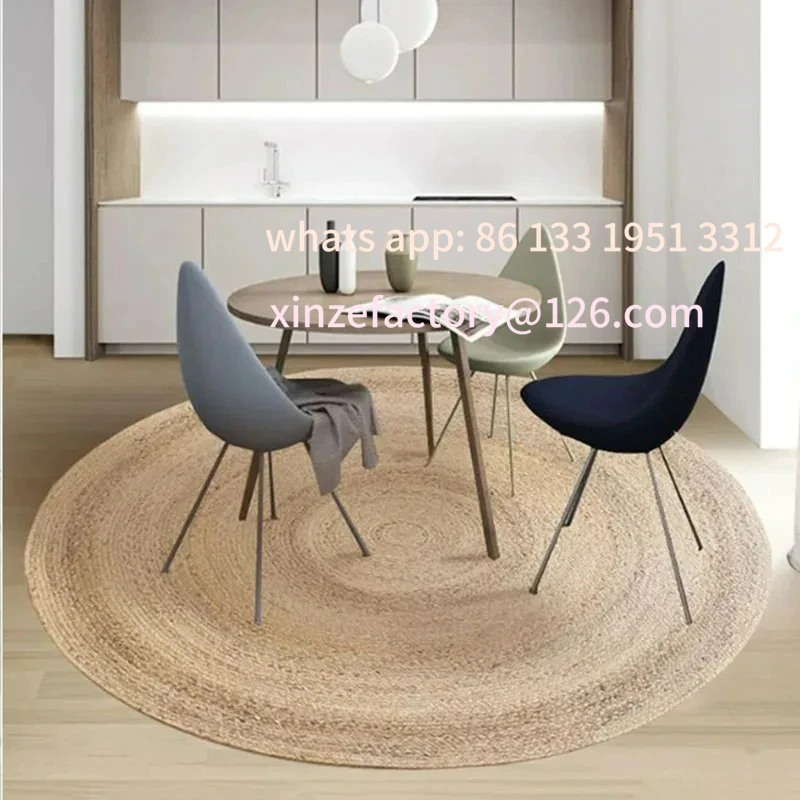 

Customizable 100% Woven Round Carpets Rugs for Living Room Bedroom Bulrush Natural Plant Grass Rattan Carpet