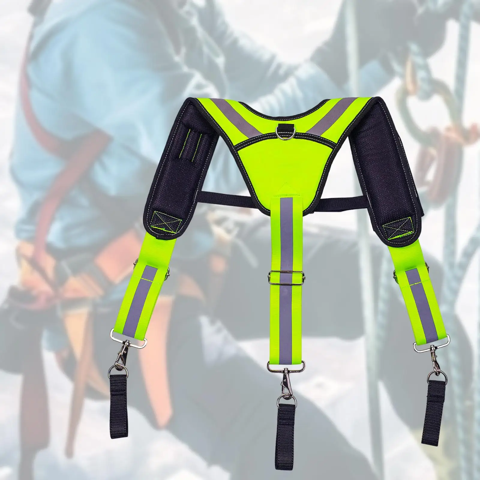 Tool Belt Suspender Even Weight Distribution Y Shaped Design Reflective Tool Suspender for Carpenter Construction Repairmen