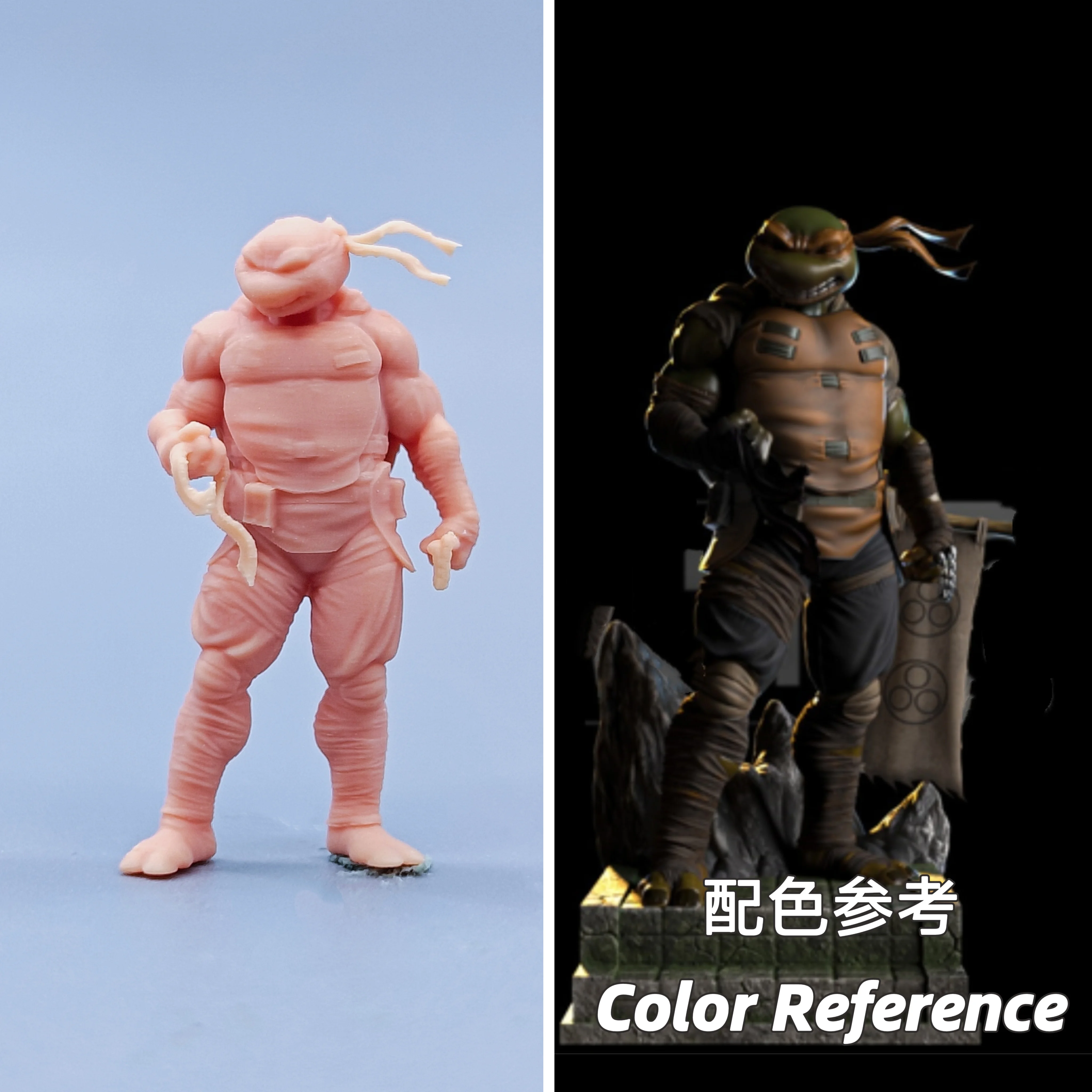 1/64 Figuren Maßstab Modell Harz Ninja Turtles Michelangelo Ungefärbte Miniaturen Diorama Handbemalt C805