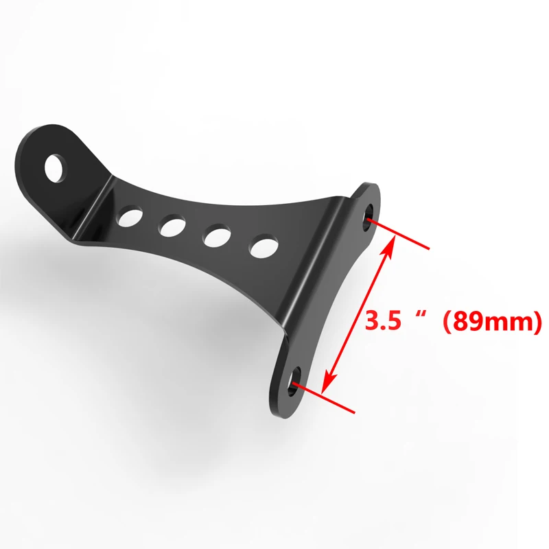 YUNTANMT Gloss black & Chrome No-Brow Headlight Mount Harley Sportster Big Twin Triumph Universal 3.5" Powdercoated - Image 6