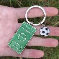 Metal Football Field Soccer Key Chain Fashion Cute Playground Pendent Key Chain Creative High Quality Sports Souvenir Keyring