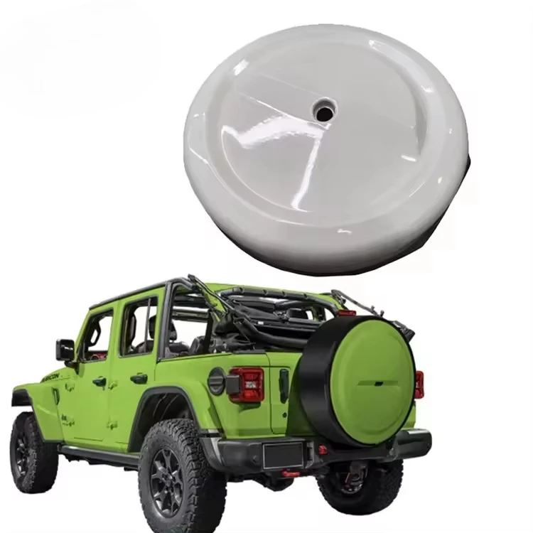 

JP16 ODM 32'' Anti-Aging ABS White Glossy Black Spare Tire Cover with logo for Wrangler JL