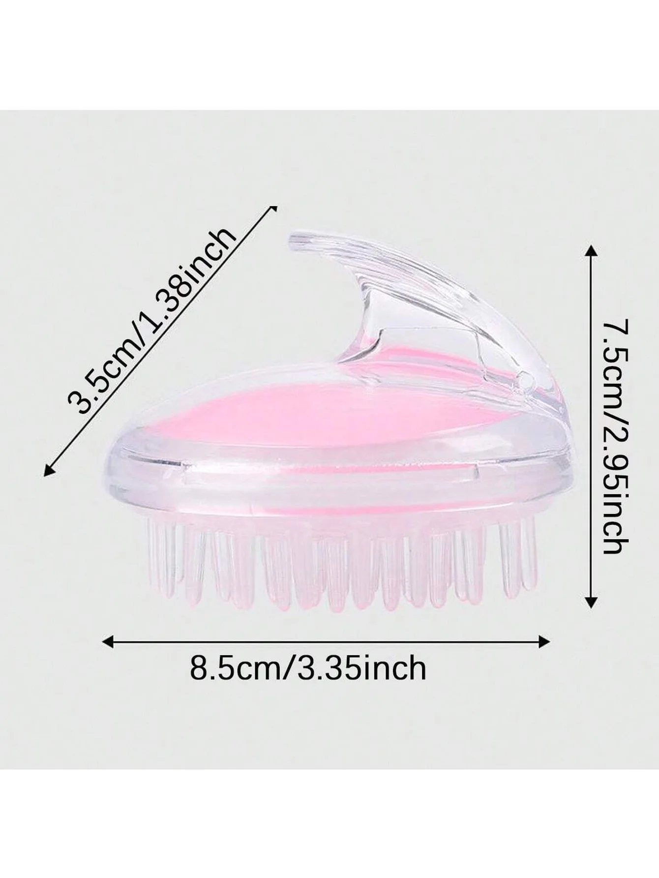 Crystal Transparent Shampoo Brush, Silicone Head Massage Brush, Scalp Anti-Itching Tool, Two-In-One Detachable and Easy-To-Clean Shampoo Comb