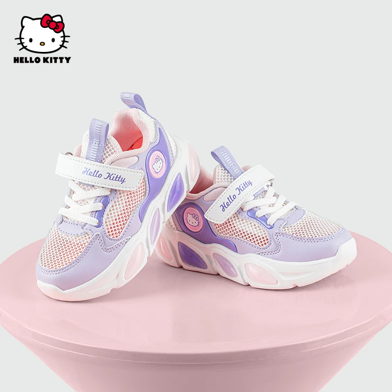 

Детские кроссовки Hello Kitty, детская спортивная обувь для бега для девочек, розовые, белые дышащие теннисные кроссовки для мальчиков Sportschuhe Kinder