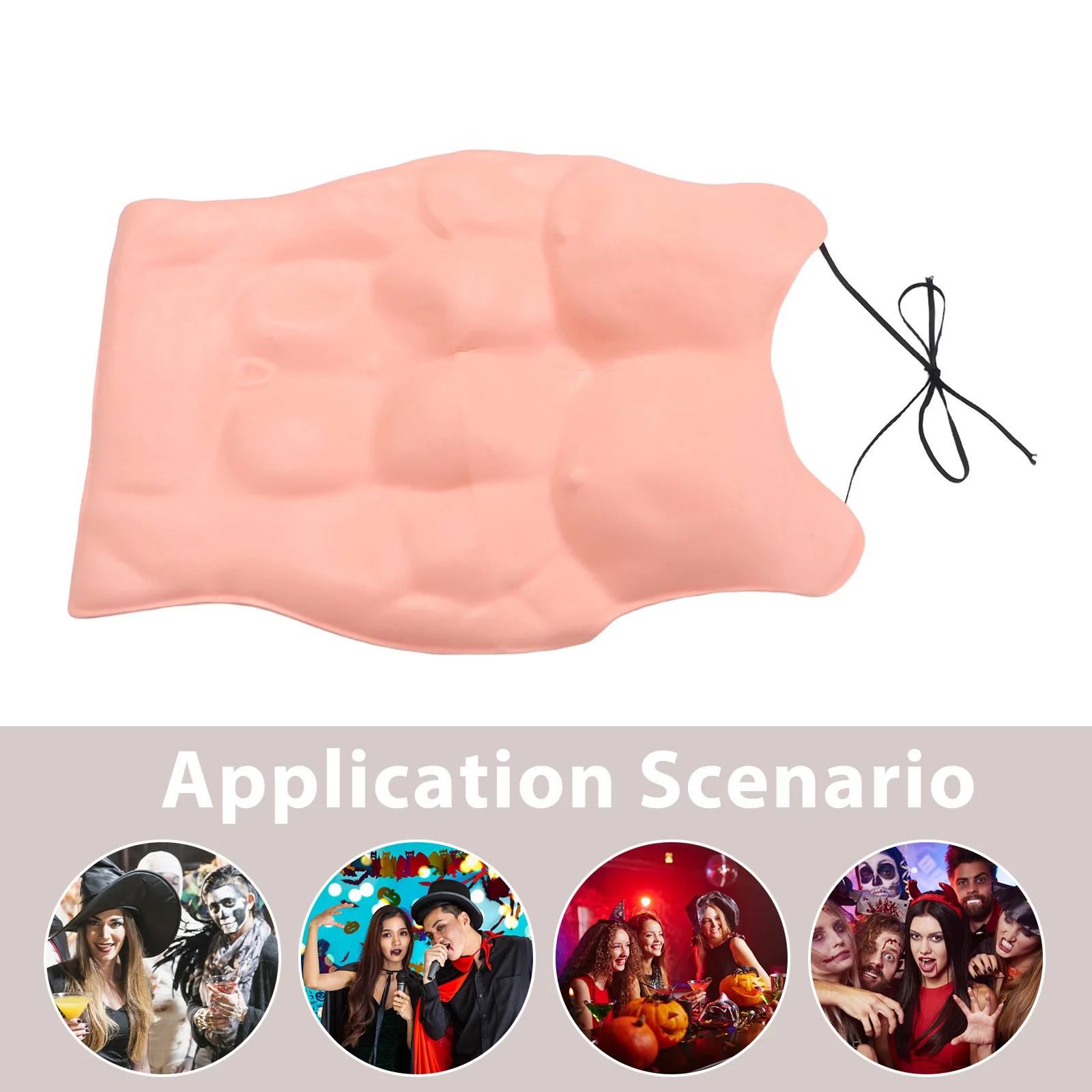 Fake Pectoral Muscle Chest Props Eva Realistic Reusable Costume For Cosplay Halloween Party Masquerade Gag Prank