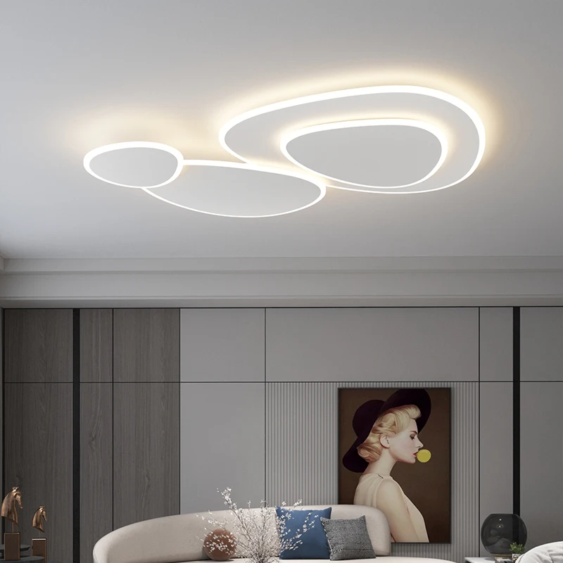 Modern Led Chandelier Lights Indoor Lighting For Living Bedroom Study Room White Fixtures Dimmable AC90-260V Home Decoration