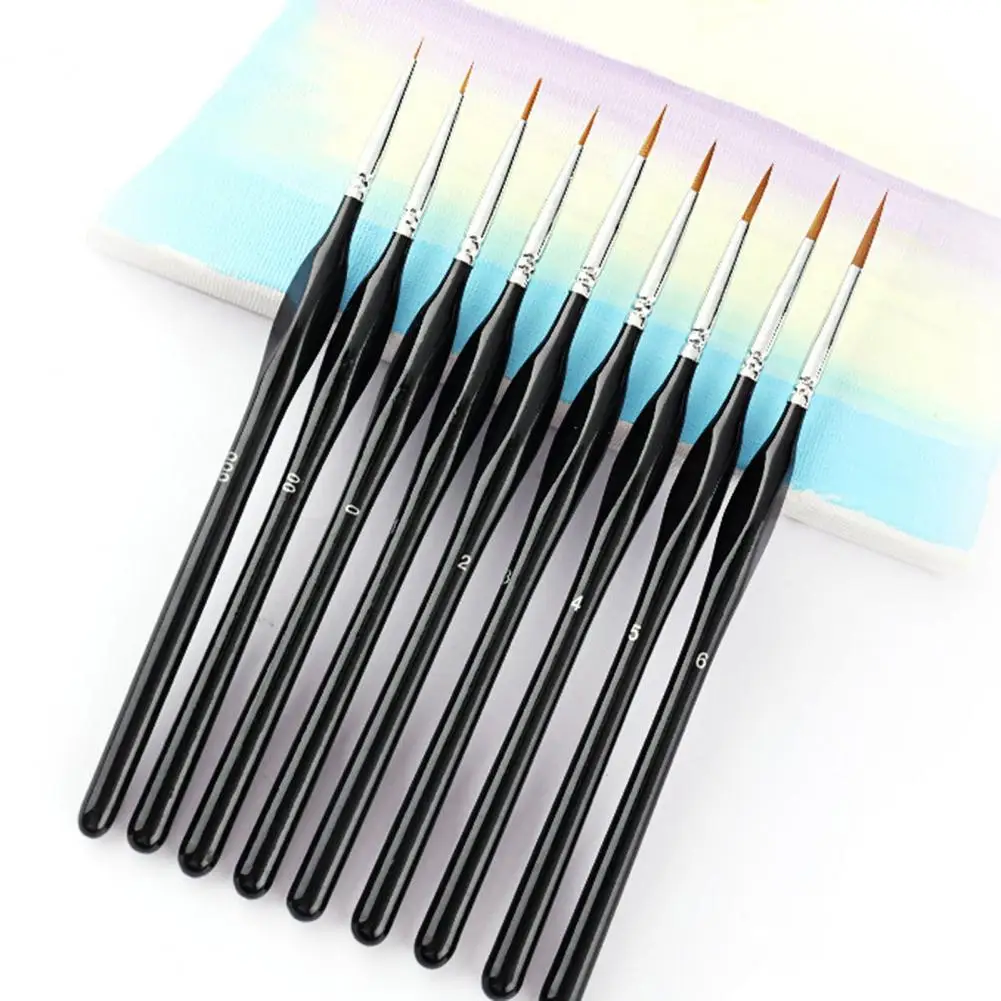 Small Paint Brushes 11pcs Soft Bristle Paint Brush Set Miniature Detail Art Brushes for Beginners Professionals Natural Wood