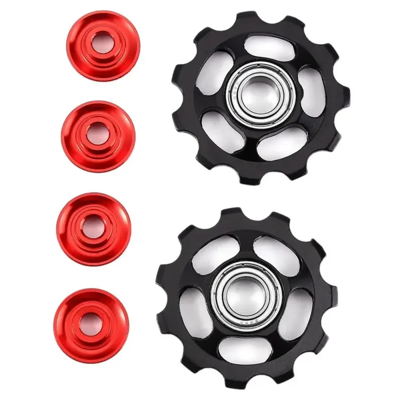 2Pcs 11T Mountain Cycling Parts Aluminum Alloy Bicycle Derailleur Bearing Wheel Rear Derailleur Pulleys