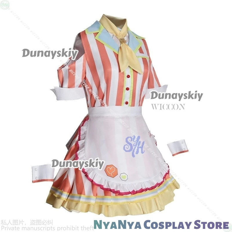موموي ايري تأثيري لعبة مشروع Sekai أنيمي disfraz مطعم نادلة موحدة Kawaii فستان مخطط خادمة لوليتا هالوين كوس