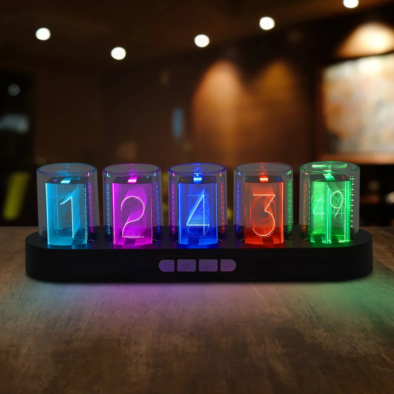 Imitation Nixie Digital Tube Clock 16 Million Colors Creative Clock  Decoration