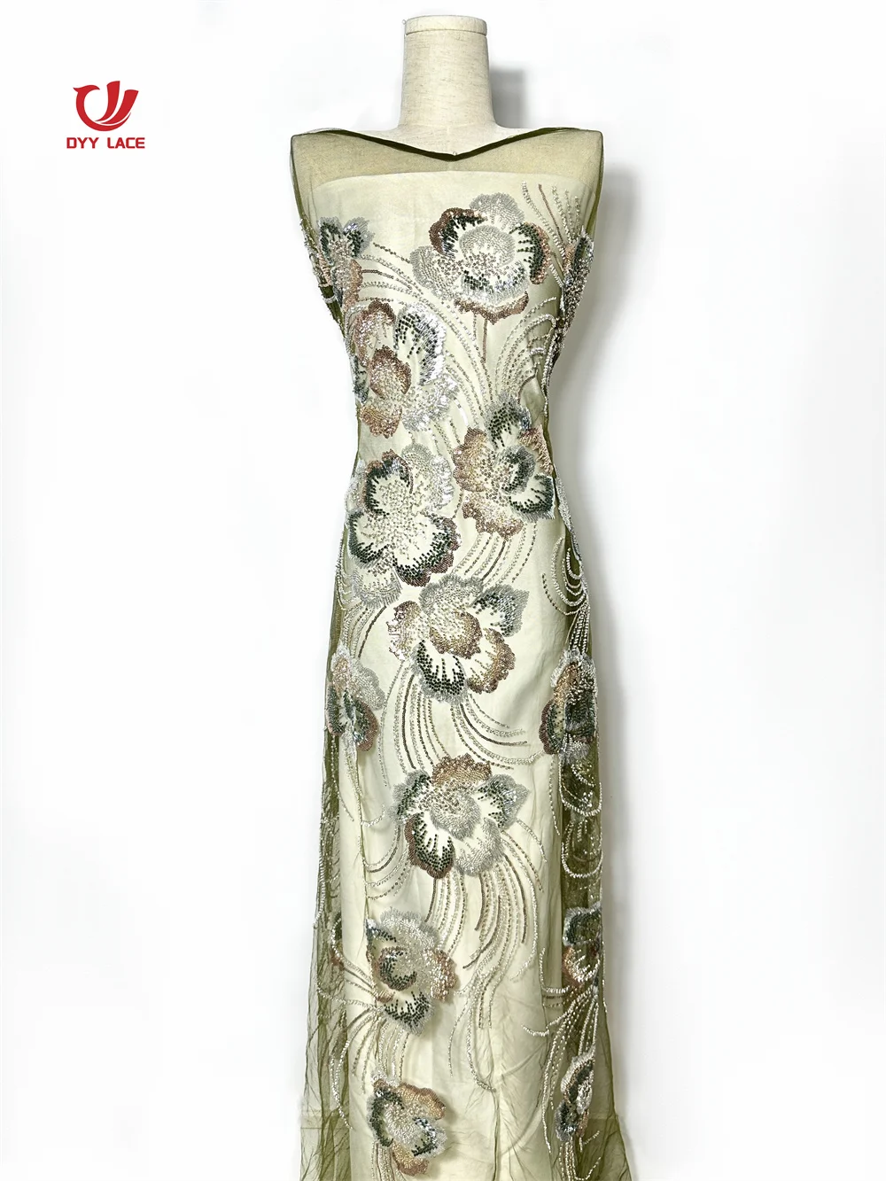 

African Sequins Lace Fabrics 2025 High Quality French Embroidery Groom Lace Fabric For Nigerian Wedding Sewing 5 Yards