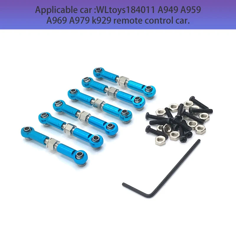 WLtoys184011 A949 A959 A969 A979 K929 Control remoto para coche, accesorios de actualización de modificación de Metal, varilla de tracción ajustable