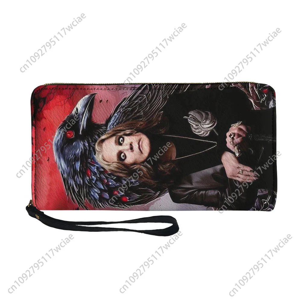 

Ozzy Osbourne Rock Band Custom Wallet Purse Mens Womens Teenagers Zipper Long Wallets Double Print Portable Wallet Gift Bag