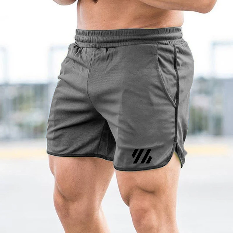 New Fitness Muscle Breathable Brother Sports Shorts Running Quick Dry Pants Summer Slim Training Quarter Pants (1)