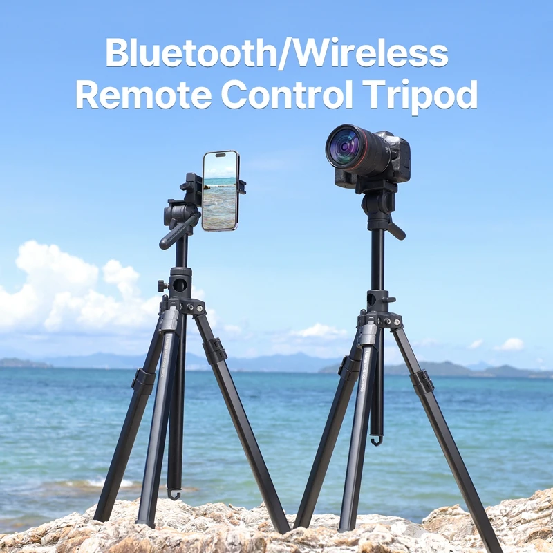 Ulanzi-trípode MT-65 con Control remoto por Bluetooth, 1,76 M, DSLR, cámara, teléfono, vídeo, brazo extendido, Horizontal