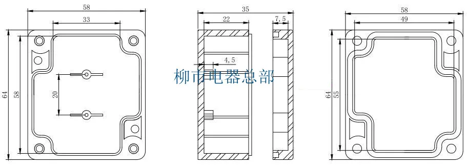 Caja impermeable para exteriores, caja de plástico para proyectos electrónicos, caja de conexiones impermeable para instrumentos, 63x58x35mm