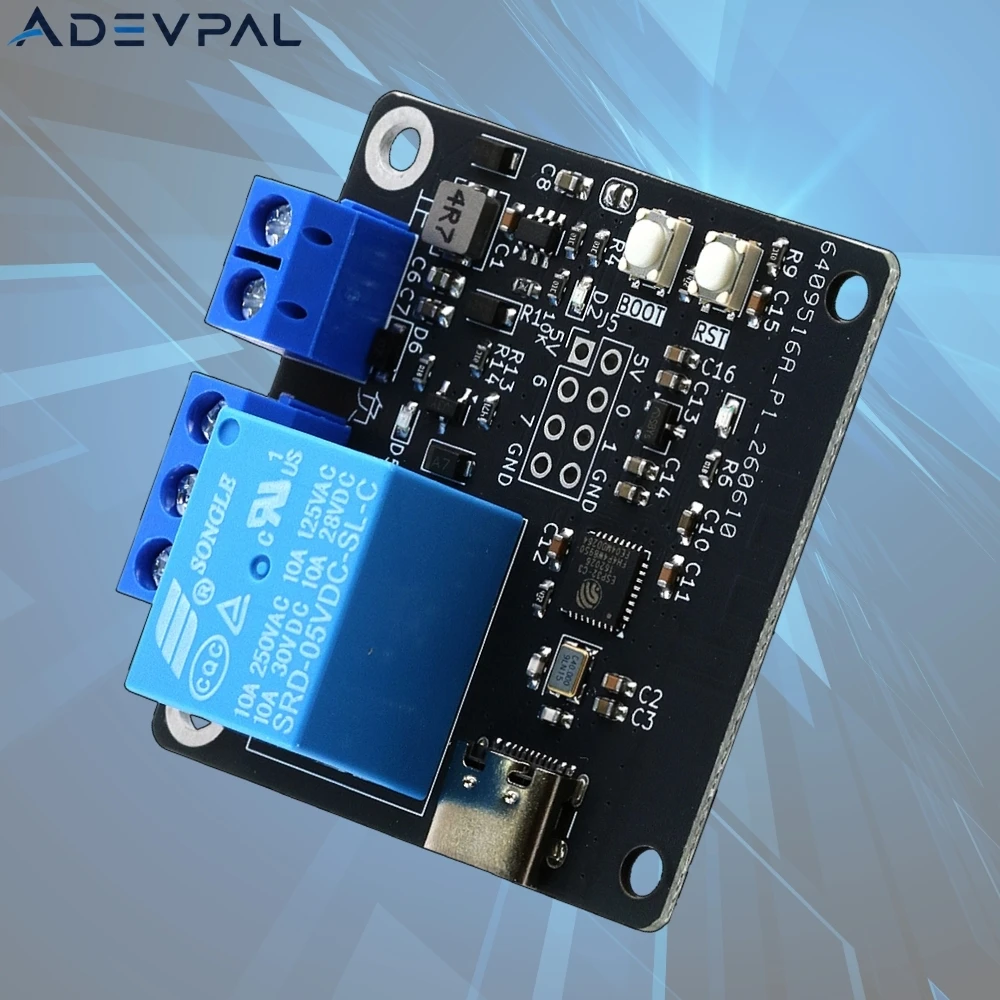 ESP32 Relay Module WiFi Bluetooth IoT Development Board APP Remote Control Timer Switch GPIO Type‑C 5‑24V Wide Voltage