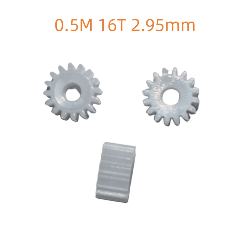 10 sztuk 163A wrzeciona przekładnia z tworzywa sztucznego, 0.5M 16T 2.95mm, proste zęby przekładnia silnika, DIY zabawkowy model akcesoria montaż 3mm