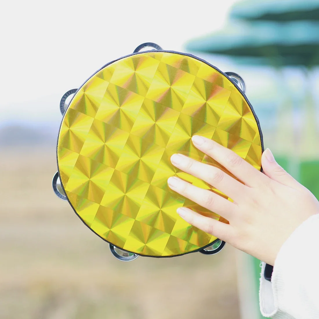 SLADE Orff-Tambour Double NucleoHand en Bois Massif, Tambour en Polyester, Peau, PerSCH Musical, Cadeau pour Enfants, 8 Pouces