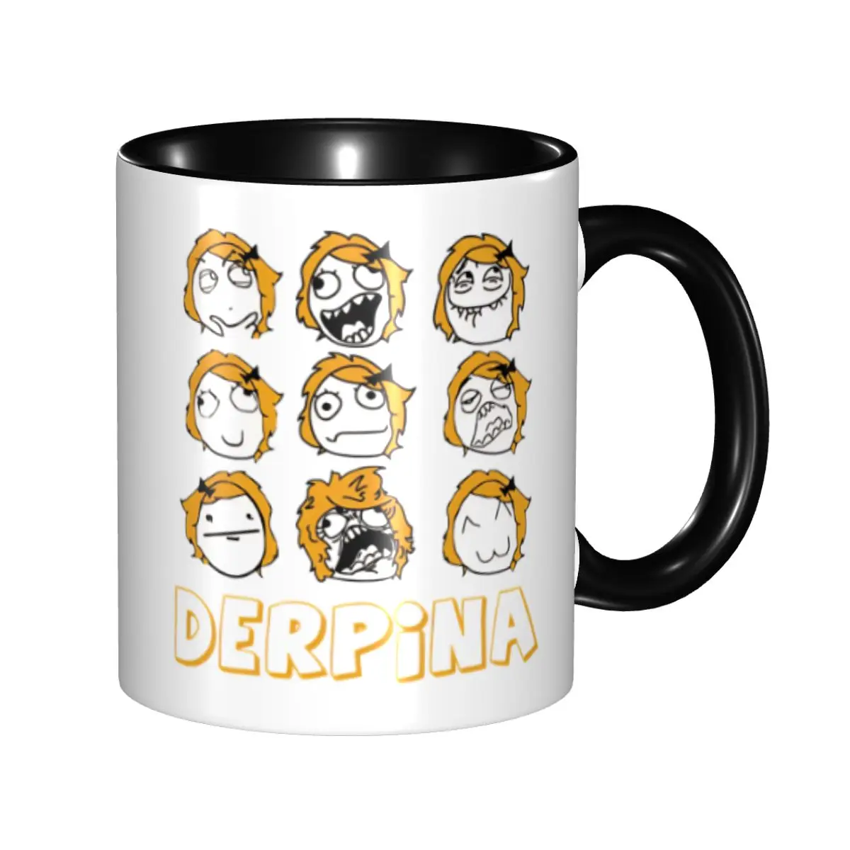 Derpina Rage Guy Derpina Rage Guy Gift Mug for Women Men Funny Coffee Cup Christmas Present for Office