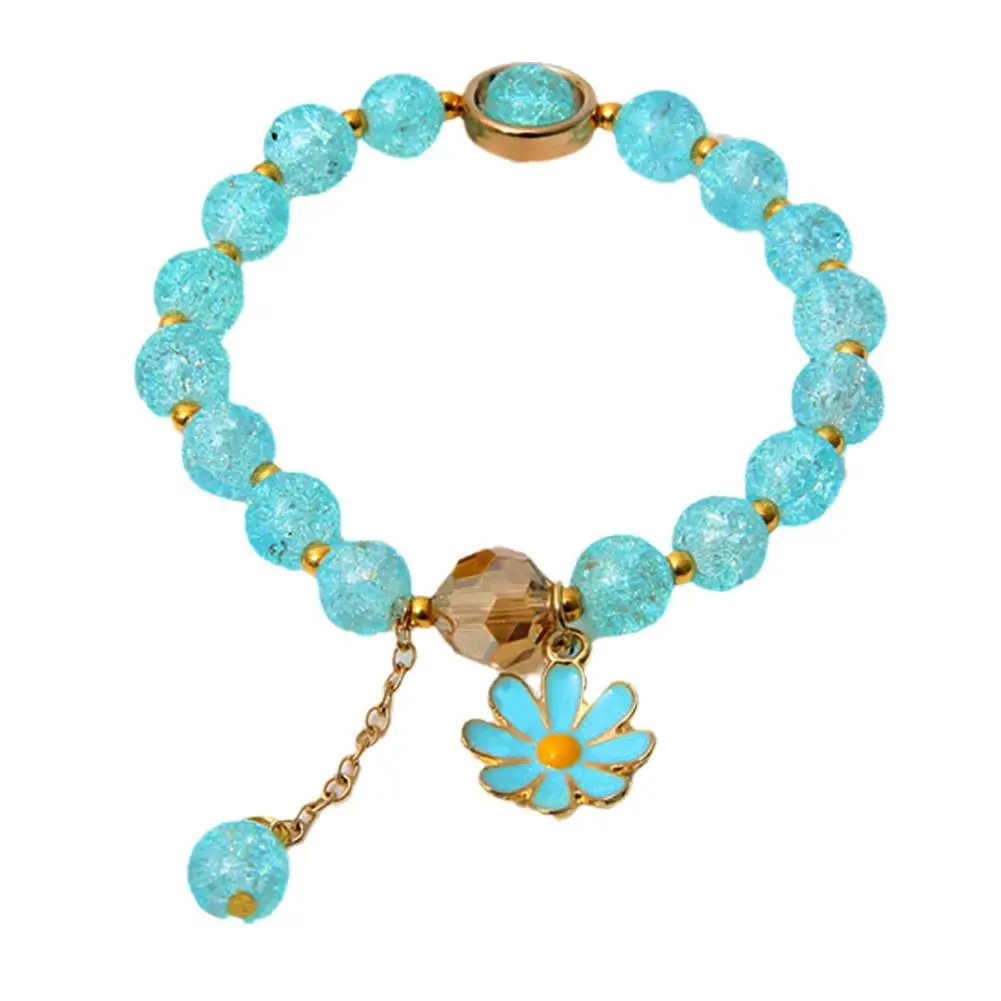 New Korean Daisy Flowers Bracelet Bohemian Colorful Crystal Handmade Pulceras Elastic Rope Fashion Jewelry Bracelet Beaded B3Y9