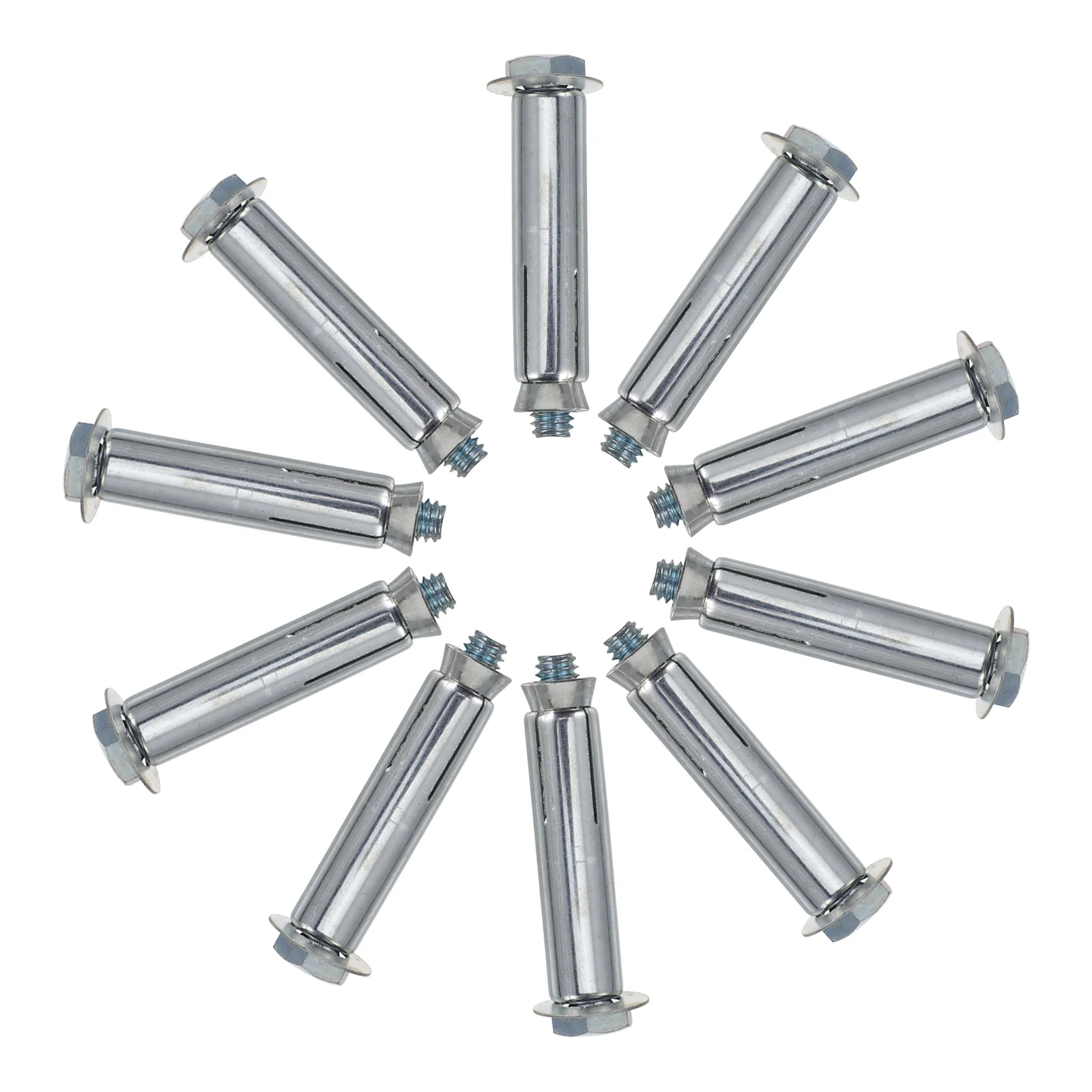 

10pcs Expansion Fastener Bolts Carbon Steel Locators Driveway Anchors High Durability Easy Installation Concrete