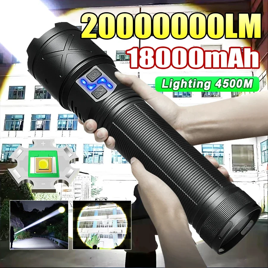 

Huge 2025 New Most Powerful LED Flashlight USB Rechargeable Lamp Torch Light Tactical Flashlights Work Light Camping Lantern