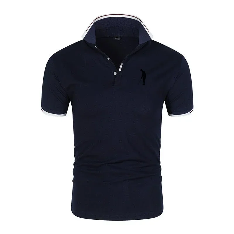 2024 New Men\'s Golf Wear Women Summer Adolescent Drying Lapel Short Sleeve Classic Neutral Clothes Busines Leisure POLO Tops