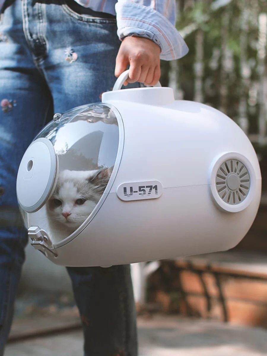 

Outdoor Portable Dog Case Space Capsule Cat Bag Breathable Pet Handbag with Fan Cat Carrier Pet Carrier