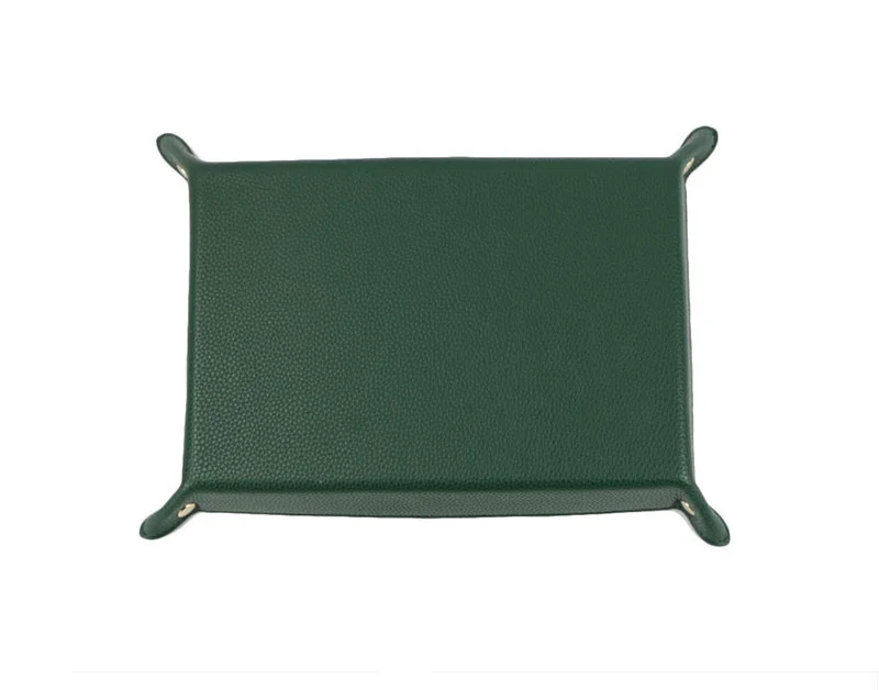 Free Customized Foldable PU Leather Tray for DIce Table Key Wallet Coin Organizer Square Tray Desktop Storage Box Jewelry Tray