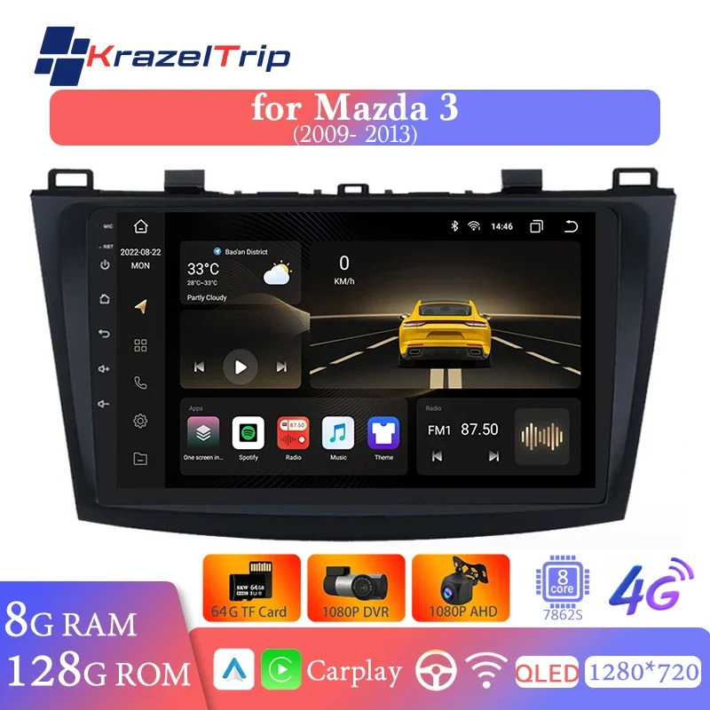 

9" Car Radio Android for Mazda 3 2010 2011 2012 2013 with Canbus Car Multimedia Player Stereo Auto Carplay Audio GPS Navigation