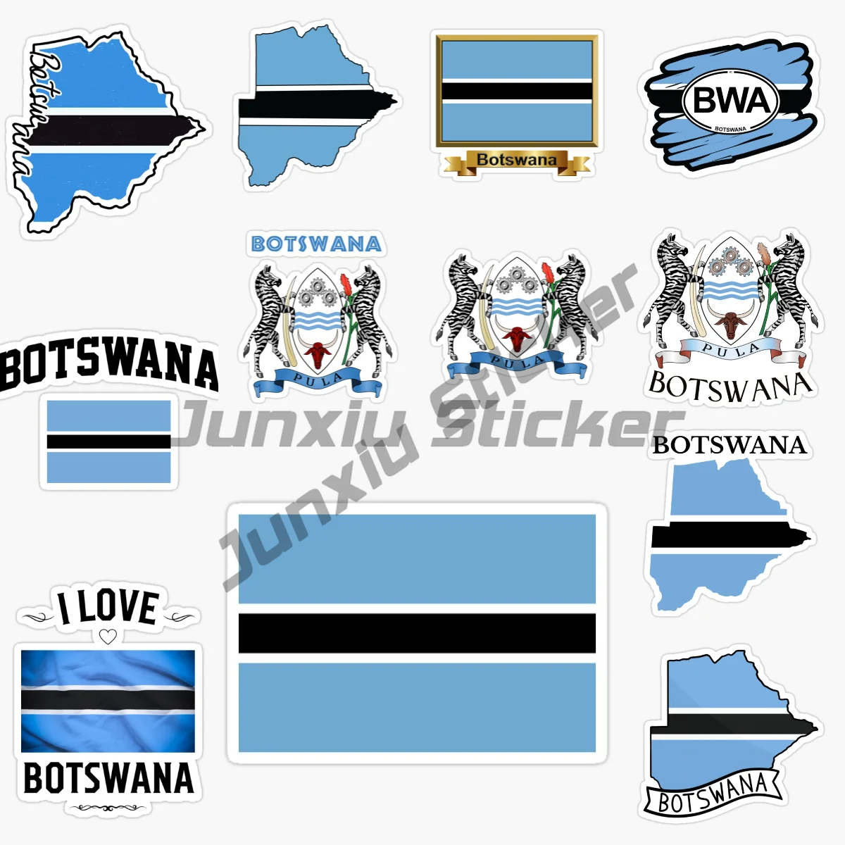 

BOTSWANA Flag Map Stickers Laptop Truck Car Window Accesorios Bike Helmet Racing Decoration Waterproof Vinyl Decal Decor Graphic